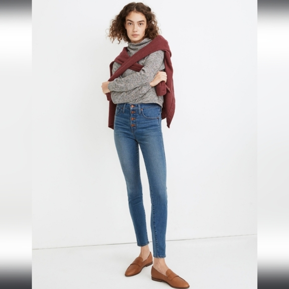 Madewell 10" High Rise Skinny Button Fly Denim Jeans